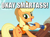 Size: 1429x1053 | Tagged: safe, derpibooru import, edit, edited screencap, screencap, applejack, earth pony, pony, ppov, butt, caption, cropped, hoof hold, image macro, lifejacket, plot, solo, spyglass, telescope, text, vulgar