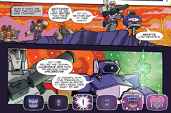 Size: 1491x983 | Tagged: safe, artist:tonyfleecs, derpibooru import, idw, robot, spoiler:comic, spoiler:friendship in disguise, spoiler:friendship in disguise04, crossover, decepticon, insecticons, kickback, male, megatron, shockwave, soundwave, starscream, the end, twilight's castle