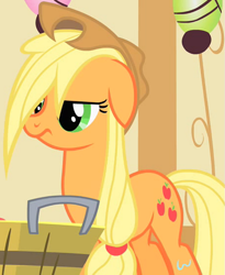 Size: 685x837 | Tagged: safe, derpibooru import, screencap, applejack, earth pony, pony, party of one, cropped, female, mare, solo, wet, wet mane