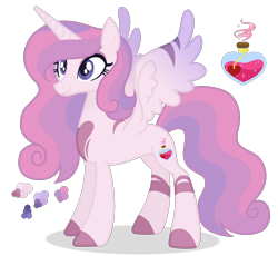 Size: 1500x1379 | Tagged: safe, artist:magicuniclaws, derpibooru import, oc, oc only, alicorn, hybrid, zony, female, magical lesbian spawn, mare, offspring, parent:princess cadance, parent:zecora, simple background, solo, transparent background