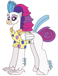 Size: 1863x2448 | Tagged: safe, artist:supahdonarudo, derpibooru import, queen novo, classical hippogriff, hippogriff, my little pony: the movie, alternate tailstyle, braid, clothes, curled tail, cute, hawaiian shirt, novobetes, shirt, simple background, transparent background, vacation