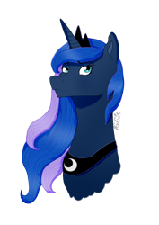 Size: 928x1308 | Tagged: safe, artist:twin-fan, derpibooru import, princess luna, alicorn, pony, bust, female, jewelry, mare, peytral, signature, simple background, solo, tiara, transparent background