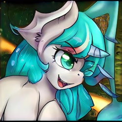 Size: 1024x1024 | Tagged: safe, artist:thisponydoesnotexist, derpibooru import, pony, confident, ears, neural network, open mouth, solo