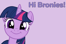 Size: 1146x781 | Tagged: safe, artist:twilyisbestpone, derpibooru exclusive, derpibooru import, twilight sparkle, alicorn, pony, adorkable, bronybait, bust, caption, cute, dork, female, hi, looking at you, mare, purple background, simple background, solo, twiabetes