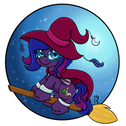Size: 2000x2000 | Tagged: safe, artist:dawn-designs-art, derpibooru import, oc, oc only, oc:velvet daydream, bat pony, pony, broom, clothes, costume, fangs, female, flying, flying broomstick, halloween, halloween costume, hat, holiday, mare, nightmare night, simple background, solo, transparent background, witch, witch costume, witch hat