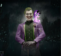 Size: 2760x2548 | Tagged: safe, derpibooru import, starlight glimmer, human, pony, unicorn, monocle, mortal kombat 11, the joker