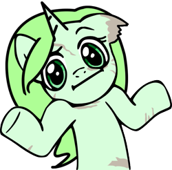 Size: 687x675 | Tagged: safe, artist:askmerriweatherauthor, derpibooru import, oc, oc only, oc:merriweather, pony, unicorn, ask merriweather, female, mare, shrug, shrugpony, simple background, solo, transparent background