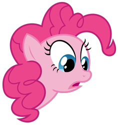 Size: 1500x1591 | Tagged: safe, artist:sketchmcreations, derpibooru import, pinkie pie, earth pony, pony, baby cakes, confused, female, looking down, mare, open mouth, simple background, surprised, transparent background, vector