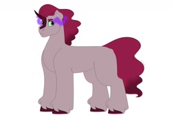 Size: 1280x854 | Tagged: safe, artist:itstechtock, derpibooru import, oc, pony, unicorn, male, offspring, parent:king sombra, parent:pinkie pie, parents:sombrapie, simple background, solo, stallion, white background