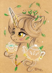 Size: 1024x1439 | Tagged: safe, artist:lailyren, derpibooru import, oc, oc only, pony, unicorn, cup, solo, teacup, teapot