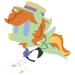 Size: 2100x2100 | Tagged: safe, artist:captshowtime, derpibooru import, part of a set, oc, oc only, oc:barley tender, pegasus, pony, bowtie, chibi, ciderfest, clothes, commission, con mascot, convention, convention mascot, cute, icon, mascot, necktie, ponysona, ponyville ciderfest, pvcf, simple background, solo, transparent background, ych result