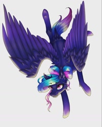 Size: 1080x1351 | Tagged: safe, alternate version, artist:moona_lou, derpibooru import, oc, oc only, pegasus, pony, colored, female, flying, mare, pegasus oc, solo, upside down, wings