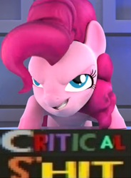 Size: 551x748 | Tagged: safe, derpibooru import, screencap, pinkie pie, earth pony, pony, hello pinkie pie, caption, cursed image, expand dong, exploitable meme, faic, image macro, meme, team fortress 2, wat