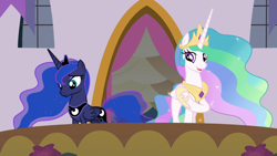 Size: 1920x1080 | Tagged: safe, derpibooru import, screencap, princess celestia, princess luna, alicorn, pony, the last problem, open mouth