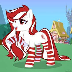 Size: 256x256 | Tagged: safe, derpibooru import, oc, oc only, oc:lollipopsocks, earth pony, pony, candy, clothes, food, lollipop, picture for breezies, socks, solo, striped socks