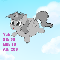Size: 3000x3000 | Tagged: safe, artist:darklight1315, derpibooru import, oc, alicorn, inflatable pony, pony, balloon pony, commission, inflatable, solo, your character here