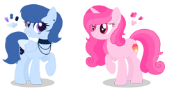 Size: 1280x672 | Tagged: safe, artist:magicuniclaws, derpibooru import, oc, oc only, oc:moon, oc:star, pegasus, pony, unicorn, female, mare, simple background, transparent background