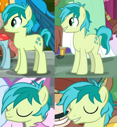 Size: 548x596 | Tagged: safe, derpibooru import, edit, screencap, gallus, ocellus, sandbar, silverstream, smolder, yona, earth pony, pony, yak, school daze, school raze, the last problem, comparison, male, older, older sandbar