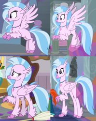 Size: 744x934 | Tagged: safe, derpibooru import, edit, screencap, silverstream, smolder, sunburst, hippogriff, school daze, the hearth's warming club, the last problem, comparison, female, older, older silverstream, wrong aspect ratio