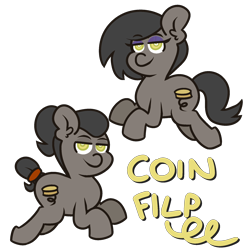 Size: 2000x2000 | Tagged: safe, artist:threetwotwo32232, derpibooru import, oc, oc only, oc:coin flip, earth pony, pony, simple background, solo, transparent background