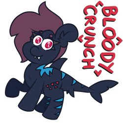 Size: 2000x2000 | Tagged: safe, artist:threetwotwo32232, derpibooru import, oc, oc only, oc:bloody crunch, original species, pony, shark, shark pony, female, mare, simple background, solo, transparent background