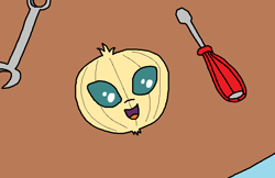 Size: 845x547 | Tagged: safe, artist:logan jones, derpibooru import, ocellus, changedling, changeling, cute, disguise, disguised changeling, female, food, funny, meme, onion, onion ocellus, pickle rick, ponified meme, random, rick and morty, screwdriver, shitposting, solo, tools, vulgar description, wat, wrench