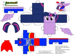 Size: 1361x1000 | Tagged: safe, derpibooru import, twilight sparkle, alicorn, original species, craft, crossover, cubeecraft, papercraft, superhero, superman