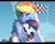 Size: 1164x935 | Tagged: safe, artist:foxklt, derpibooru import, rainbow dash, oc, oc:skydancer, pegasus, pony, alternate universe, fake screencap, female, male, next generation, offspring, parent:rainbow dash, parent:soarin', parents:soarindash, watermark