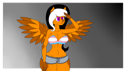 Size: 2560x1440 | Tagged: safe, artist:orange_flame, derpibooru import, oc, oc:orange flame, anthro, pegasus, big breasts, breasts, high res, large butt, thighs, thunder thighs