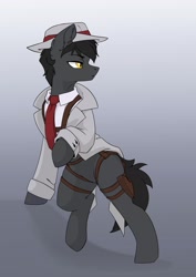 Size: 2480x3508 | Tagged: safe, artist:arctic-fox, derpibooru import, oc, oc only, oc:hard boiled, earth pony, pony, fanfic:starlight over detrot: a noir tale, solo