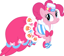 Size: 1280x1117 | Tagged: safe, artist:cloudyglow, derpibooru import, pinkie pie, earth pony, pony, the best night ever, clothes, dress, female, gala dress, mare, simple background, solo, transparent background, vector