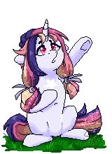 Size: 160x220 | Tagged: safe, artist:silentwolf-oficial, derpibooru import, oc, oc only, pony, unicorn, hooves to the chest, horn, looking up, pixel art, raised hoof, signature, simple background, transparent background, underhoof, unicorn oc