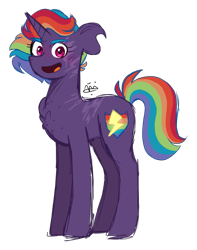 Size: 1113x1413 | Tagged: safe, artist:gallantserver, derpibooru import, oc, oc:north wind, pony, unicorn, female, magical lesbian spawn, mare, offspring, parent:rainbow dash, parent:tempest shadow, parents:tempestdash, simple background, solo, transparent background