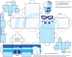 Size: 2979x2354 | Tagged: safe, artist:grapefruitface1, derpibooru import, trixie, equestria girls, clothes, craft, cubeecraft, female, papercraft, printable, solo, sunglasses, sunglasses on head, swimsuit