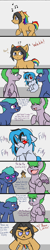 Size: 1280x6429 | Tagged: safe, artist:jolliapplegirl, derpibooru import, oc, oc:epic rhyme, oc:serenade, earth pony, pegasus, pony, unicorn, comic:running start, angry, bully, bullying, colt, comic, crying, dialogue, female, filly, hoof on belly, male, next generation, offspring, parent:neon lights, parent:quibble pants, parent:rainbow dash, parent:vinyl scratch, parents:quibbledash, parents:vinylights
