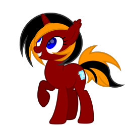 Size: 2000x2000 | Tagged: safe, artist:ponkus, derpibooru import, screencap, oc, oc:red flame, bat pony, pony, unicorn, horn, no wing, pointed ears, side view, simple background, smiling, standing, transparent background, vector, wingless