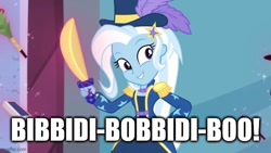 Size: 640x360 | Tagged: safe, derpibooru import, edit, edited screencap, screencap, trixie, better together, equestria girls, street magic with trixie, caption, image macro, imgflip, song reference, text