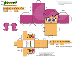 Size: 2979x2354 | Tagged: safe, derpibooru import, scootaloo, pegasus, pony, my little pony: pony life, craft, cubeecraft, female, filly, papercraft, printable, simple background, solo, white background