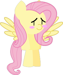 Size: 6710x7983 | Tagged: safe, artist:isaac_pony, derpibooru import, fluttershy, pegasus, pony, cute, female, food, kibiy pony, show accurate, shy, simple background, smiling, solo, spread wings, standing, transparent background, vector, wings