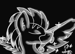 Size: 664x483 | Tagged: safe, artist:amgiwolf, derpibooru import, oc, oc only, pegasus, pony, black background, bust, eyes closed, pegasus oc, signature, simple background, solo, wings