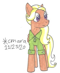 Size: 777x943 | Tagged: safe, artist:cmara, derpibooru import, mane allgood, pegasus, clothes, female, mare, solo, traditional art