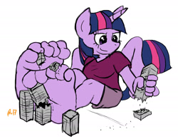 Size: 1921x1500 | Tagged: safe, artist:trowelhands, derpibooru import, twilight sparkle, twilight sparkle (alicorn), alicorn, anthro, plantigrade anthro, pony, barefoot, feet, female, fetish, foot fetish, giant anthro, giant pony, giantess, macro, mega twilight sparkle, simple background, soles, solo, toes, white background