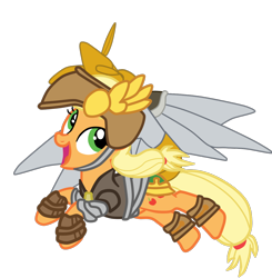 Size: 1220x1245 | Tagged: safe, artist:gmaplay, derpibooru import, applejack, earth pony, pony, artificial wings, augmented, guardians of harmony, simple background, solo, toy, transparent background, wings