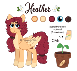 Size: 4100x3750 | Tagged: safe, artist:pink-pone, derpibooru import, oc, oc:heather, pegasus, pony, female, mare, reference sheet, simple background, solo, transparent background, two toned wings, wings