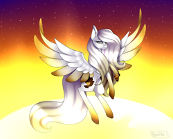 Size: 1750x1400 | Tagged: safe, artist:minelvi, derpibooru import, oc, oc only, pegasus, pony, flying, not fluttershy, pegasus oc, solo, wings