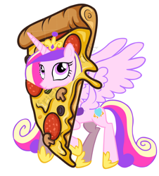 Size: 1160x1284 | Tagged: safe, artist:laszlvfx, derpibooru import, edit, princess cadance, alicorn, pony, absurd resolution, clothes, costume, cutie mark, female, flying, food, mare, pizza, simple background, solo, that pony sure does love pizza, transparent background, vector