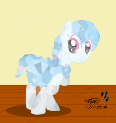 Size: 886x945 | Tagged: safe, artist:electuroo, derpibooru import, oc, oc:curly mane, crystal pony, sheep, crystallized, sheep pony, solo