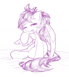 Size: 1280x1436 | Tagged: safe, artist:dstears, derpibooru import, rainbow dash, pegasus, pony, cute, dashabetes, digital art, female, mare, messy mane, one eye closed, simple background, sleepy, solo, waking up, white background, yawn