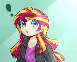 Size: 1024x820 | Tagged: safe, artist:cheerymoon2017, derpibooru import, sunset shimmer, human, equestria girls, :o, blushing, bust, cute, deviantart watermark, exclamation point, female, human coloration, humanized, looking at you, obtrusive watermark, open mouth, shimmerbetes, solo, watermark