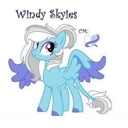 Size: 1016x1016 | Tagged: safe, artist:rxndxm.artist, derpibooru import, oc, oc only, oc:windy skies, pegasus, pony, colored hooves, eyelashes, leonine tail, pegasus oc, simple background, spread wings, two toned wings, white background, wings